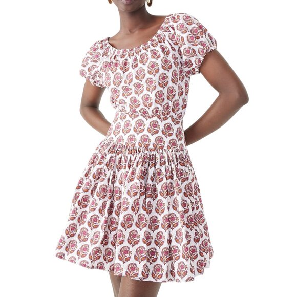 J. Crew Drop-waist cotton poplin mini dress in bouquet block print 6 S BR444 - Picture 1 of 13